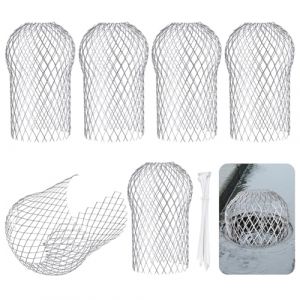 vsshe 6 Pièces Filtres de Gouttière en Aluminium, Métal Garde de Gouttière Filtre avec 10 Serre Câbles Grille Protection, Extensible Filtre Gouttière pour Arrêter La Mousse Boue Et Autres Débris (tirehor, neuf)