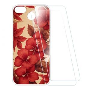 ESCAMOT Coque Imprim&eacute;e + 2 Protections Verre Tremp&eacute; Compatible avec Fairphone 3+, Coque Souple Anti-Choc et Film HD Clair (Fleur 3) (TomCase, neuf)