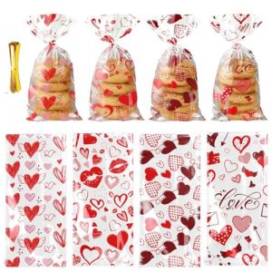 XENQITO 50Pcs Pochon Plastique Sachets Bonbons Petit Sac Pochette Poche C&oelig;Ur De Bonbons Drag&eacute;Es Chocolats Perle Avec Cordon Ruban Cadeau Emballage Faveur Invit&eacute;S Pour Mariage Anniversaire F&ecirc;Te Bapt&ecirc;Me (WANG JINGNAN STORE, neuf)