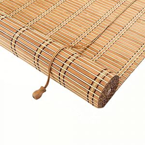 Store à Rouleau en Bambou Naturel,Store Enrouleur Exterieur,Store en Bois de Qualité Supérieure pour Portes de Fenêtres de Cuisine,Stores en Bambou,70% Panne D'électricité (150x300cm/59x118in) (hong hong ri yong pin, neuf)