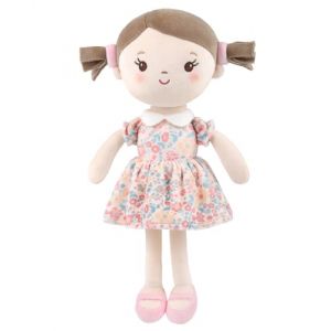 GAGAKU Poup&eacute;e b&eacute;b&eacute; Douce 30 cm, ma premi&egrave;re poup&eacute;e de Chiffon pour Fille de 1 an, Cadeau d'anniversaire, Jouets en Peluche de No&euml;l, Cadeau pour Tout-Petits, Nourrissons (Fille Fleur Rose) (Brandworl FR, neuf)
