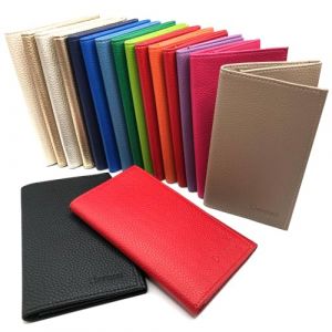 Charmoni - Etui Porte Papiers Voiture Permis de Conduire Carte Grise Homme Femme en Cuir Vachette (Grain&eacute; Bleu tfn) (Charmoni, neuf)