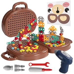 Wisplye Jouet Garcon 3 Ans Mosaique, Jeux de Société Puzzle 3D Construction Enfant Perceuse Électronique Jeu STEM Kit 205Pcs Montessori Educatif Bricolage pour Fille Garcon 3 4 5 Ans Cadeau de Noël (AMPHOLY VORTEXA S.R.L., neuf)