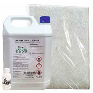 Résine de polyester 5 kg pour réparations Fibre 5 m², résine de polyester 5 kg et catalyseur de peroxyde 100 g (GWAREZ LAB, neuf)