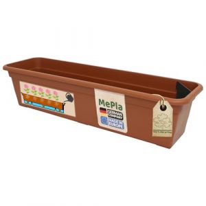 MePla Jardinière de balcon avec réservoir d'eau, 100 cm, terre cuite, jardinière résistante aux intempéries, en plastique résistant aux UV (Heimwerkercenter, neuf)