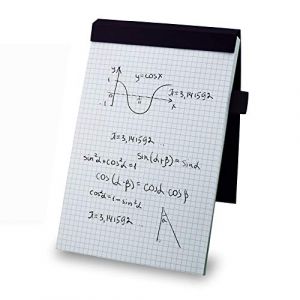 SynLiZy Grid Memo Pad Steno Pads Papier graphique recto-verso avec découpe perforée, couvercle flexible, porte-stylo, dos en carton, 80 feuilles, 6 "x 9" 15 x 23 cm (SynLiZy EU, neuf)
