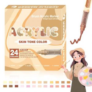 KEORHEZ 24 Couleurs Feutre Acrylique Couleur Chair Feutres Acrylique Convient Pour Peindre La Pierre La C&eacute;ramique Le Verre Et Le Bois (SIA KHERO, neuf)