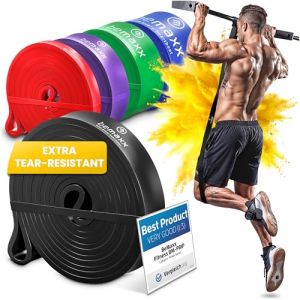 Elastique Musculation Traction Fitness + Guide Exercices, Assist Barre Fixe, Pull Up Bar Dip Bandes de Résistance | Gym Equipment: Muscu Tubes Bands Heavy Calisthenics Gymnastique Sport, Femme Homme (PL|Concepts, neuf)