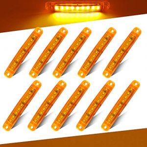 Teguangmei 10Pcs Feu Latéral Ambre,12-24V 3,9'' 9LED Côté LED Marquage Léger Camion Remorque Camion Feu Arrière Avant et Arrière Marquant le Feu Latéral D'avertissement- Étanche (TeguangmeiEUR, neuf)