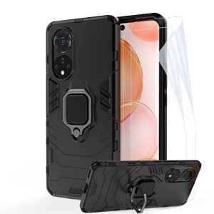 DESCHE Coque pour Honor 50 / Huawei Nova 9 avec Anneau, Coque pour Honor 50 / Nova 9 Antichoc, Coque de Protection Antichoc Honor 50 / Nova 9 Anneau Support, Housse Bumper Case Cover - Noir (DESCHE, neuf)