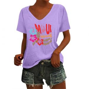 WVONIF Tunique Femme Longue Chic Prime Rouge t Shirt Noir Femme Petit Haut Femme Chic Robe Chemise Jeans Femme Top été Femme Blouse Paysanne Femme débardeur Femme Coton Maille (Purple, S) (BAULMD（90% Big Promotion Without Discount Code ）, neuf)