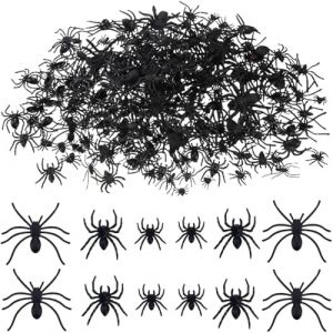 VEOIRXU 120 araignées décoratives en plastique Araignées Effrayantes, Jouet Araignée en Plastique, Fausse Araignée Noire Halloween, Araignées en Plastique Noir Pour décoration de fête d'Halloween (SHI TONGYANG DE DIAN, neuf)