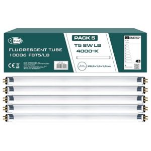 CLAR - Tubes Fluorescents, 8W T5, Ampoule T5, Tube Fluorescent, Mini Ampoule, Fluorescent, 28,8 x 1,6 cm (8 Watts T5, Pack 5) (CLAR ILUMINACIÓN, neuf)