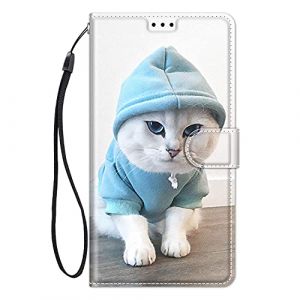 ChoosEU Coque pour Huawei P Smart 2019 / Honor 10 Lite Housse Cuir avec Silicone Etui Portefeuille Antichoc &Eacute;tui &agrave; Rabat et Folio Support Stand Fonction &eacute;l&eacute;gant Motif pour Filles Femmes - Chat A (ChoosEU, neuf)