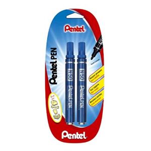 Pentel N50 Lot de 2 Marqueurs Permanent Pointe Conique Bleu (papeterie neveu, neuf)
