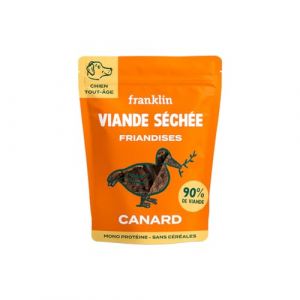 FRANKLIN – Friandises pour Chien – Viande Séchée à Mâcher – Haleine Fraiche – Riche en Canard – sans Céréales – Tout Âge – 100g (Franklin Pet Food, neuf)
