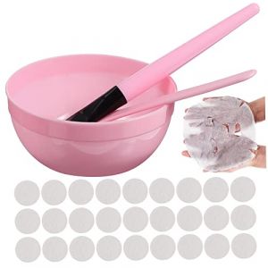 Baluue Ensemble Bol Et Pinceau Pour Masque Facial Compressé Bol Mélangeur Pour Masque Facial Compressé Outil De Soin De La Peau Brosse Douce Kit De Soin De La Peau Réutilisable (Fortune Luck, neuf)