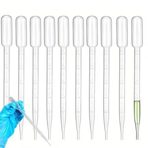 10 Pièces Pipette,5 ML Pipette Plastique,Pipette Graduée,Pipette de Transfert en Plastique,Pipette Cuisine,Transparent,pour Transfert D'huiles Essentielles,Parfums,Liquides Divers (5 ml) (NOKWOCY TRADE Kft., neuf)