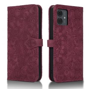 Succtopy Coque pour Motorola Moto G14 5G Etui Protection Housse Premium en Cuir PU [Emplacements Cartes] [Fermeture Magnétique] Pochette Flip Portefeuille Case pour Motorola Moto G14 5G Vin Rouge (Chengxunda trading company, neuf)