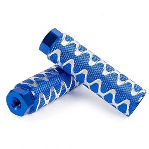 ZONSUSE 1 Paire Bike Pegs Antidérapantes en Alliage d'aluminium, BMX Pegs, Repose-Pieds Cylindriques pour Vélos BMX,Pédale de Vélo, en Alliage d'aluminium Robuste - pour Cascades à vélo (Bleu) (SUSEN-EU, neuf)