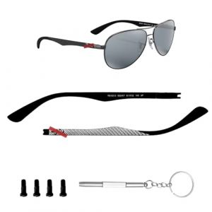 HiCycle2 Kit de réparation de branches de lunettes de soleil de rechange pour lunettes Ray Ban RB8313 Sungalsses en fibre de carbone 8313M (Noir) (FOOUS, neuf)