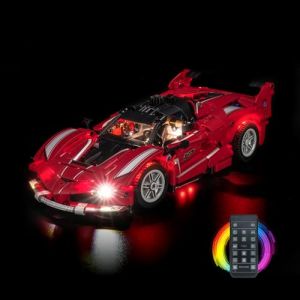 Kit d'&eacute;clairage avec t&eacute;l&eacute;commande Compatible avec Lego Ferrari FXX K 42212 (Pas de mod&egrave;le), Ensemble d'&eacute;clairage LED Compatible avec Lego Ferrari FXX K Jouet cr&eacute;atif (BrickBling Lighting, neuf)