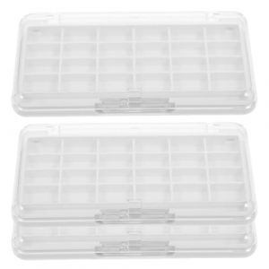 VALICLUD Palette de Maquillage Vide Plastique 24 Emplacements Blanc Transparent, Lot de 3, Organisateur Rechargeable pour Fards &agrave; Paupi&egrave;res et Rouge &agrave; L&egrave;vres, Compact et Portable (Cedongh, neuf)