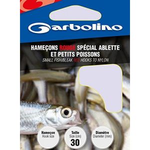 Garbolino HAMECON Monte Rouge Special ABLETTE ET Petits Poissons - par 10-10, Rouge, N&deg;18, 10/100, 30 (Ultra Discount France, neuf)