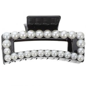 Anneome Pince &agrave; Cheveux Noire Forme de Requin avec Perles Accessoire Coiffure Fille Antid&eacute;rapant Griffe Simple et Confortable pour F&ecirc;te et Usage Quotidien (Zzenpu, neuf)