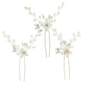 Mobestech 3pi&egrave;ces &Eacute;pingle Cheveux Mariage Perle Lot Pour Coiffure Mari&eacute;e D&eacute;coration Accessoires &Eacute;pingle Cheveux Perle (Cash Liu, neuf)