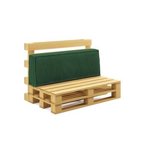 chilly pilley® Coussin de Palette Coussinets de Palette en Corde pour palettes UE - Housse Amovible - Coussin d'assise - Coussin de Dossier (Coussin de Dossier 120x40x25/15, Vert foncé) (chillypilley, neuf)