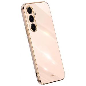 Topme Coque en Silicone pour Samsung Galaxy S25 FE (6.7" inches), [ Etui Housse de T&eacute;l&eacute;phone de Style Bord Dor&eacute;] - Rose (topme, neuf)