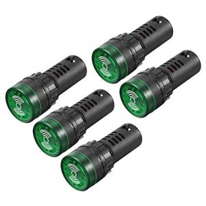 sourcing map 5pcs Lampe t&eacute;moin AC/DC12V Clignotant indicateur Panneau alarme buzzer LED verte (Weisser Berg, neuf)