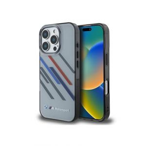 CG Mobile BMW BMHCP16X23HTRAG Coque Rigide pour iPhone 16 Pro Max 6,9" Gris Motosport IML Rayures al&eacute;atoires (D-R-O, neuf)