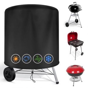 OFFCUP Housse de Barbecue Rond, &Phi;71*65cm Imperm&eacute;able Housse Barbecue Exterieur &agrave; Gaz Weber 57 CM, 210D Tissu Oxford Anti-UV R&eacute;sistante aux Intemp&eacute;ries Housse de Protection, Noir (HOOCHE, neuf)