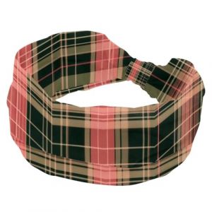 Bandeau pour femme, bandeau torsad&eacute; en forme de croix, bandeau de No&euml;l rose vert &agrave; carreaux doux, bandeau &eacute;lastique large, accessoire pour cheveux (ocenuttldat, neuf)