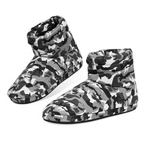 Dunlop Chausson Hommes, Pantoufle Montante Hiver Taille 41-46, Bottes Int&eacute;rieur Ext&eacute;rieur Semelle Antid&eacute;rapante Confort Motif Camouflage, Id&eacute;e Cadeau Homme (Gris Camouflage, Numeric_43) (Get Trend., neuf)