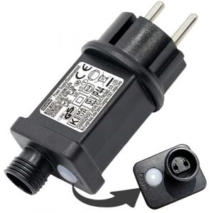Joycome Clignoteur pour Guirlande 24V 6W AC Transformateur, 8 Modes Prise Guirlande Lumineuse avec Fonction Minuterie, &Eacute;tanche IP44 Adaptateur pour &Eacute;clairage de No&euml;l, Sapin Lumineuse, Rideau Lumineux (Joycome, neuf)