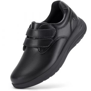 FitVille Chaussure Diabetique Femme Extra Large Chaussures Cuir Confort Chaussures Orthopédiques Scratch Chaussures de Marche Pieds Sensibles pour Pieds Gonflés Noir 42 EU X-Large (Pengxia_FV, neuf)