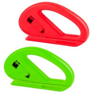 2 Pi&egrave;ces Coupe papier cadeau, Decoupe Papier Cadeau, Gift Wrap Cutter - Id&eacute;al pour emballer vos cadeaux de No&euml;l, d'Halloween, d'anniversaire et pour toutes les f&ecirc;tes - rouge et vert (HaoKongDaCheng, neuf)