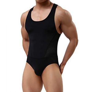 Casey Kevin Body Homme sans Manche Sport Chemisiers Blouses Col Rond Top Bodysuit String Maillot de Corps Respirant (Casey-Kevin, neuf)