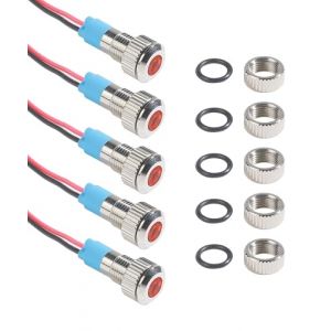 Flaconi 5PCS Voyant LED de Voiture,Voyant Led 12v,Lampe Témoin 12v,Lampe Témoin 12 Volts,Voyant 12v,Signal Indicateurs Lumières,Convient à la plupart des voitures,SUV,camping-cars,camions (Rouge) (shenhua auto, neuf)