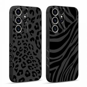 Pnakqil 2 Pi&egrave;ces Coque pour Samsung Galaxy S23 Ultra 5G 6,8", Etui avec Motif Animaux L&eacute;opard Z&egrave;bre Peint Dessin Lat&eacute;ral Souple Silicone Case Housse T&eacute;l&eacute;phone Mince Antichoc Cam&eacute;ra Protection Cover (CLUBIEN, neuf)