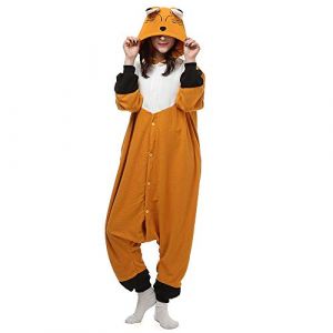 BGOKTA Pyjama Animaux Adulte Renard Costume Cosplay Unisexe Onesies V&ecirc;tements De Nuit Halloween Animal Pyjama Femme Homme,XL (Maikewo-EU, neuf)