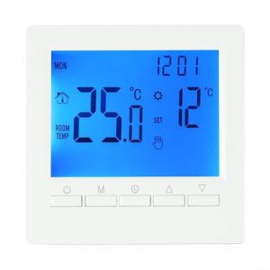 Niceminiwall Thermostat LCD programmable pour chauffage domestique, horaire de 5 + 2 jours, verrouillage de s&eacute;curit&eacute; enfant, mode antigel, fonctionne avec piles pour chaudi&egrave;re &agrave; gaz et gestion du (Linglangfeng, neuf)