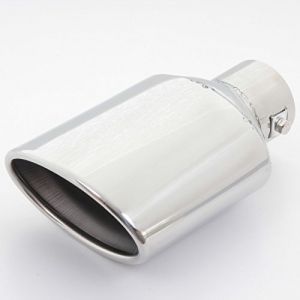 Phil trade Embout d'&eacute;chappement universel en chrome massif 125 mm oblique ovale (H021) (MR-Style, neuf)