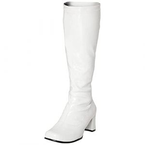 AYZAL Bottes pour femme style r&eacute;tro ann&eacute;es 60 et 70 &agrave; talon bloc, blanc, 41 EU (Blink Lynk, neuf)