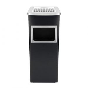 HUOLE 48L Cendrier sur Pied avec Seau Intérieur avec poubelle + seau,Cendrier amovible sur pied en acier inoxydable | Pour usage commercial, extérieur, Noir (1 pièce) 30 * 24 * 60cm-48L (Hechheu, neuf)
