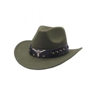 Chapeau de Cowboy pour Homme et Femme Classique Western Chapeau Fedora &agrave; Large Bord Cowboy Chapeaux Le Rancher Western Chapeaux en Feutre Costume de Cowgirl (DSxnaPLQ, neuf)