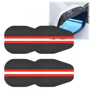 Lonwiner 4 Paires RéTroviseur De Voiture Anti-Pluie Sourcils,Rétroviseur Pare-Pluie,Universel Voiture Rétroviseur Couverture,Fibre De Carbone Couverture De Pluie, Pour Plupart Des Voitures Camions (WTYLL-EU, neuf)